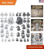 Dungeons & Dragons Miniature Set - 38 Unpainted RPG Figures, 10 Unique Designs