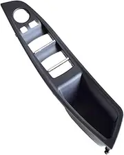 Automotive Interior Door Handles for BMW 5 Series F10 F11 F18 Door Inner Handle Left Front Door Interior Door Panel Driver's Seat Button Switch(Black-Panel)