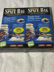 The Original Space Bag Vacuum Seal Storage Bag Twin Pack 8 Bags Total New Sealed