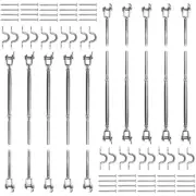 10 Pack Stainless Steel Wire Rope DIY Balustrade Kit Jaw/Swage Bottlescrew