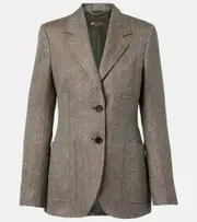 [Loro Piana] Loro Piana Eleanor chevron linen blazer AU 6 brown