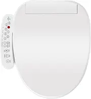 Electric Bidet Toilet Seat, Smart Toilet with Warm Water, Heated Seat, Warm Air Dryer, Rear and Front Wash, Soft Closed Toilet Seat, LED Light, Easy Install