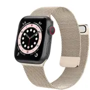 ZUSLAB Apple Watch Series 7 6 5 4 3 2 1 SE 2-Piece Style Steel Mesh Strap Band 38mm 40mm 41mm - Vintage Gold