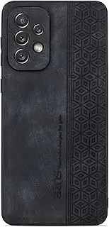 [SYSSRQMS] Phone Case for Samsung Galaxy A13 4G, Non-Slip Slim Fit Retro PU Leather Cover for Samsung Galaxy A13 4G Black