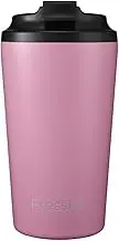 made by Fressko Reusable Coffee Cup - Stainless Steel Insulated Mug - Leak Proof Travel Cup for Hot/Cold Drinks - 3 Hr Heat Retention - Fits Car Holders & Coffee Machines - Bubblegum - 16oz 450ml