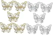 WOFASHPURET 10pcs Butterfly Nail Charms Shiny Gems for Acrylic Nail Art Design for DIY Projects and Creative Crafts