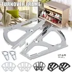 2 x Hollowed Hinges Shoe Cabinet Shelf Flip Frame Rack Hardware Accessories