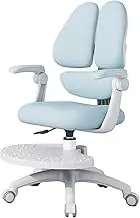 Kids Desk Chair for Boys, Girls and Teens Mesh Computer Bedroom Office Study Chair Ergonomic Swivel Height Adjustable Chair with Wheels, 90° Swivel Armrests (Color : Blue)