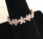 Pandora Dazzling Daisies Rose Clear CZ Ring #180934CZ +HINGED BOX+POLISH CLOTH