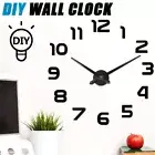 Large DIY 3D Frameless Number Wall Clock Mirror Sticker Home Office Room Decor