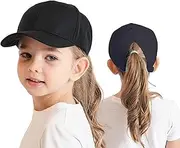 [HERUAI] Kids Baseball Cap with Ponytail for 3-8 Years Girls Boys Adjustable UV Protection Summer Hat Golf Sun Visor Hat Tennis Cap