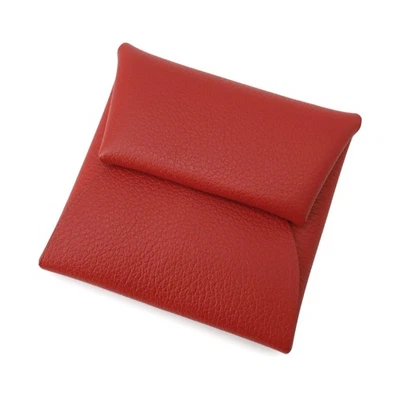 Hermes Coin Case Bastia Rouge Ladue Ever Color W Engraved HERMES Wallet