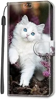 [Bnvdfre] Case for Samsung Galaxy A15 4G/5G - Cat: PU Leather Flip Phone Case with Magnetic Stand, Card Slot, Shock Absorption