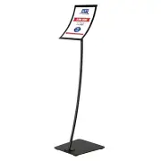Floor Standing Curved Arc Menu Brochure Holder Magnetic Poster Frame Aluminum