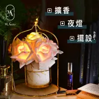 在飛比找momo購物網優惠-【愛莯】6朵玫瑰花LED夜燈鳥籠架系列(香氛夜燈)