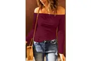 Azura Exchange Off Shoulder Long Sleeve Top