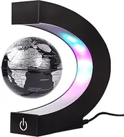 Magnetic Levitating Globe with LED Light，Floating Worlds Map，Desk trinkets，Home Office Unique Decor，Floating Globes with Touch Switches，Cool Tech Gifts for Men/Father/Husband/Boyfriend/Kids/Boss