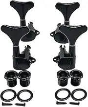 Guitar Bass Tuning Pegs, 4-Piece Set, 2L2R, 1:19 Ratio, Sealed Machine Heads for Precision and Jazz Bass (Black)