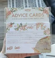 Bride To Be Advice Cards, Ginger Ray, 10 Rose Gold Foiled Advice Cards