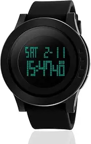 [JOYSAE] Men's Fashion Watches,Upgraded Sports Wristwatch Multifunction Large Face Outdoor Black Electronic Digital Watch
