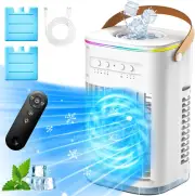 4-IN-1 Personal Air Conditioner W/Remote, 2 Ice Packs, 1200ML Tank, 7H Timer for