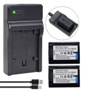 Battery 2-Pack +Charger For Sony NP-FV30 NP-FV40 NP-FV50 BC-TRP BC-TRV BC-VH1
