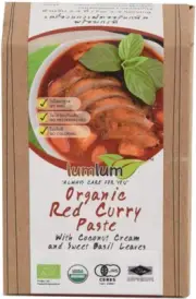 Lum Lum Organic Red Curry Paste with Coconut Milk and Sweet Basil Leaves 100 G