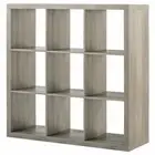 Rustic Gray Shelves Room Organizer Storage Bookcase Display Hutch Open 9 Cubes
