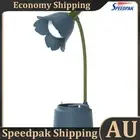 Cute Flower Bird Reading Lamp Touch Switch USB Charging for Home Decor (Blue) AU