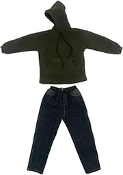 Generic 2Pcs 1:6 Hoodies and Jeans Handmade Doll Clothes for 12 Inch Figures Accs