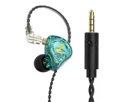 QKZ NUNE Wired Earphone High Fidelity Sensitive Mega Bass Ergonomic 3.5mm Stereo Sports In-ear Gaming Earbud for Calling-Green