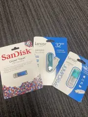 Lexar JumpDrive 16GB & Sandisk 32GB USB 2.0 USB Flash Drives Lot 3