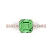 1.66ct Asscher Light Sea Green Promise Classic engagement Ring 14k Rose Gold