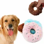 Soft Dog Toy Donuts Plushie For Puppies Plushie Chew Toy Cute Puppy Dog Squeaky