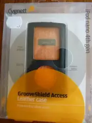 CYGNETT GROOVESHIELD BLACK LEATHER CASE FOR IPOD NANO 4TH GEN