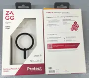 ZAGG Picadilly Snap Ultra Slim Case w/ MagSafe For iPhone 15 Plus Clear/Black