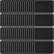 Dunzy 60 Pcs Blank Leatherette Hat Patch with Adhesive Rectangle Leather Hat Patches Rustic Faux Iron on for Fabric Repair Custom Sewing Laser Engraving DIY Crafts(Black,3 x 2 Inch)