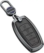 ontto Metal Key fob Cover fit for Great Wall Poer Steed Wingle 5 Haval H9 H3 H6 F5 F7 For Gwm Cannon keychain accessories Leather Smart Key Case shell Holder Keyring auto styling 4 buttons Black