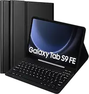 Case with Keyboard For Samsung Galaxy Tab S9 FE 10.9" 2023 – Slim Detachable Wireless Keyboard with UK Layout, Magnetic PU Protective Cover & Pencil Holder (Black)