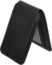 MOTHNUR Magnetic Wallet Phone Card Holder with Adjustable Viewing Angles PU Id Badge Sleeve Foldable Stand for Easy Magnetic Closure for Cards Compatible with Phone Cases