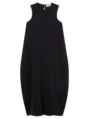 RÓHE | Hammered Silk Shaped Dress in Black | The UNDONE