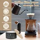 Coffee Filter Holder Wooden Coffee Filter Storage Container with Lid floxO