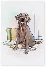 Art of Arora 2851 Black Labrador Ceramic Tile Picture Plaque Wall Art 30 x 20cm