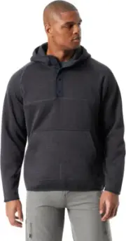 BASS OUTDOOR Men's Front 1/4 Snap Hoodie Pullover Sweater, Sz XL