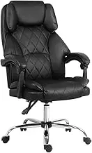 Artiss Gaming Chair Ergonomic Office Chairs Height Adjustable Leather Computer Desk Seat with 135° Recline, High Back and 360°-Swivel Seating Black for Executive Home