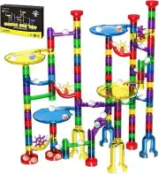 Magicfly Marble Run Set, 127 Pcs Marble Race Track For Kids With Glass Marbles