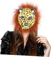Hohopeti 3pcs Funny Cheetah Mask for Halloween Festival Breathable Plush Animal Masks for Men and Women Easy to Wear Random Colors for Parties and Creative Photography Random Color