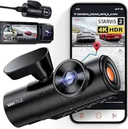 Vantrue N4 Pro 3 Channel 4K WiFi Dash Cam, STARVIS 2 IMX678 x PlatePix™ x HDR Night Vision, 4K+1080P+1080P Front Inside and Rear Car Camera, Voice Control, GPS, 24H Parking Mode (N4 PRO)