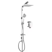 Concept Square Twin Shower - 200mm Rain Head - 6 Function Hand Shower with Air Turbo