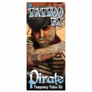Buccaneer Pirate Character Temporary Tattoos (14 designs on 1 sheet)